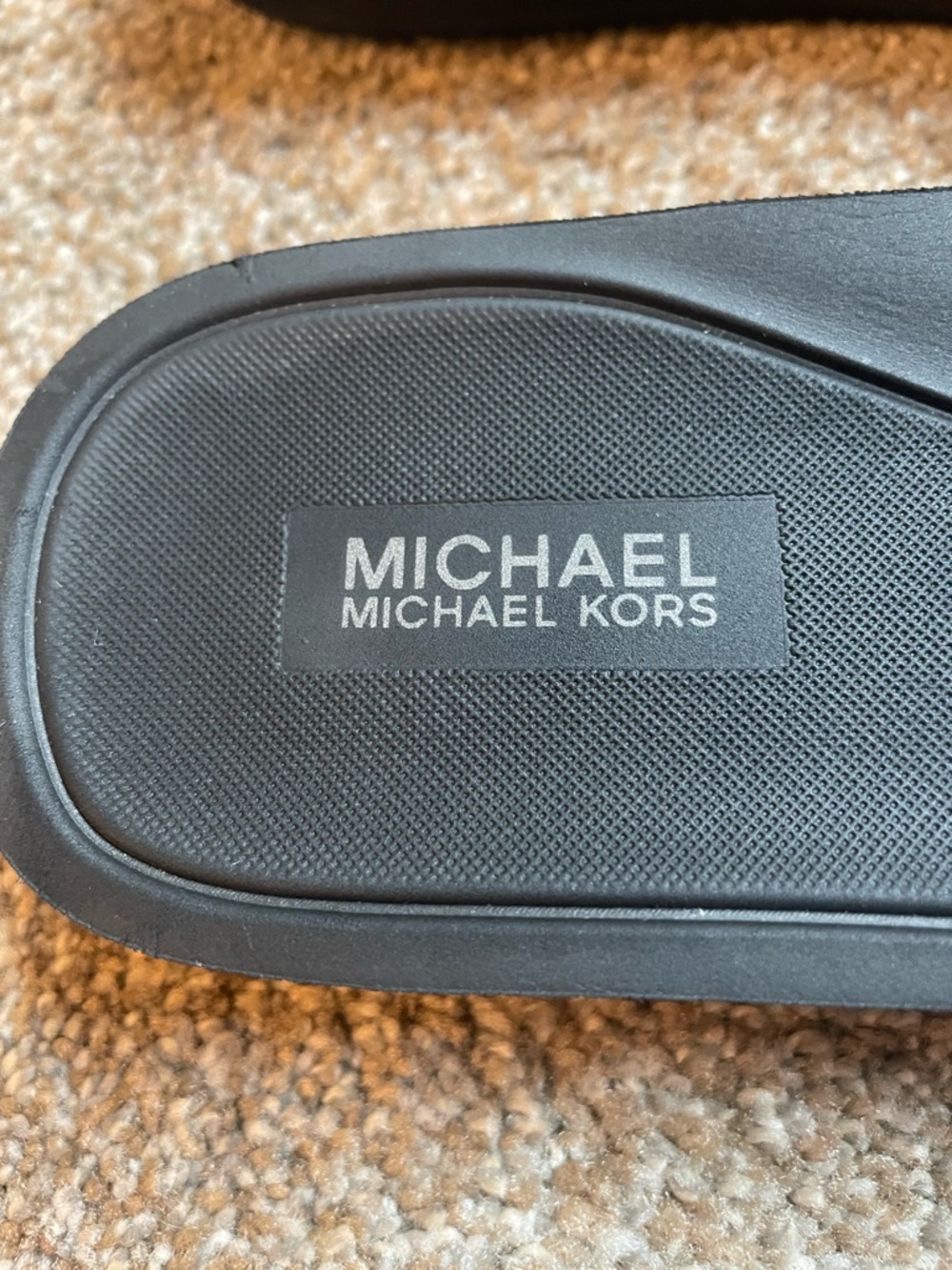 Michael Kors Black Slip-On MK Logo Slides Sporty Size 10M Lightweight - Picture 8 of 9
